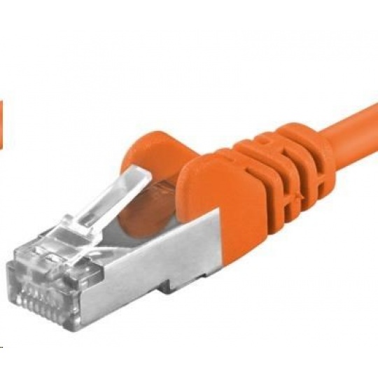 PREMIUMCORD Patch kabel CAT6a S-FTP, RJ45-RJ45, AWG 26/7 1m oranžová