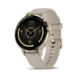 BAZAR - Garmin Venu® 3S, Nerezová luneta Soft Gold, pouzdro French Gray, silikonový řemínek - poškozený obal