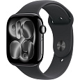 BAZAR - Apple Watch Series 11 GPS 42mm Jet Black Aluminium Case with Black Sport Band - S/M - rozbaleno