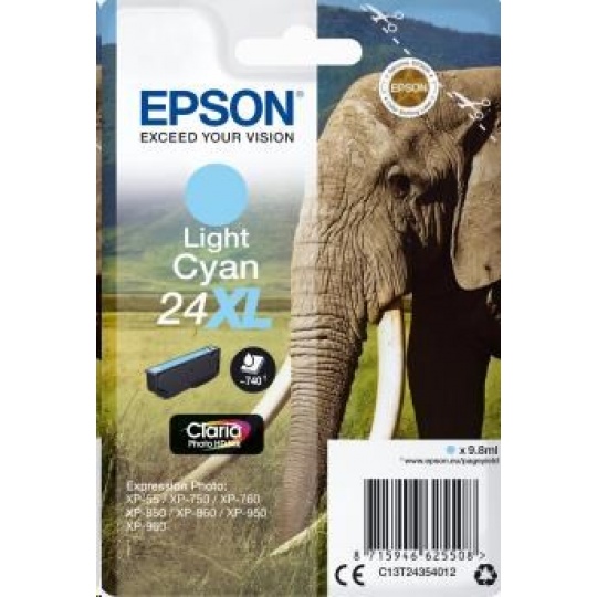 EPSON ink bar Singlepack "Slon" Light Cyan 24XL Claria Photo HD Ink