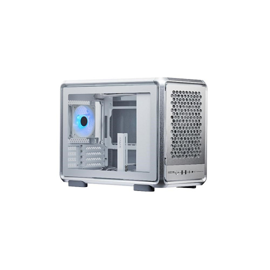 Cooler Master case MasterFrame 400 Mesh Silver, mATX, Průhledná bočnice, 1x 120 mm ARGB Fan, Střibrná