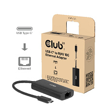 Club3D Adaptér USB-C na RJ45, 10Gb, M/F, 12cm