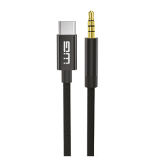 WG - Kabel Type-C (male) na AUX 3,5mm jack (male), 1,5metru, DAC chip, černá WG - Kabel Type-C (male) na AUX 3,5mm jack (male), 1,5metru, DAC chip, černá