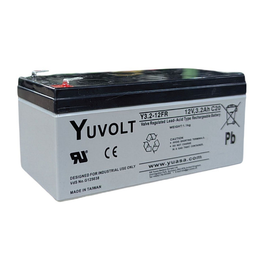 Baterie - YUVOLT Y3.2-12FR (12V; 3,2Ah; faston F1-4,7mm; životnost 3-5let)