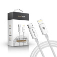 RhinoTech kabel s nylonovým opletem USB-A na Lightning 2,4A 1M bílá