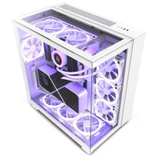 NZXT skříň H9 Elite dvoukomorová ATX / 3xRGB 120 mm / 1x 120mm fan / prosklená / RGB&fan controler / bílá