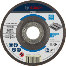 Bosch hrubovací kotouč PRO Metal, 115 × 6 × 22,23 mm, oSa