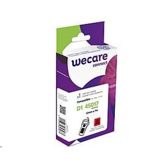 WECARE ARMOR páska pro DYMO S0720570, černá/červená, 12mm x 7m