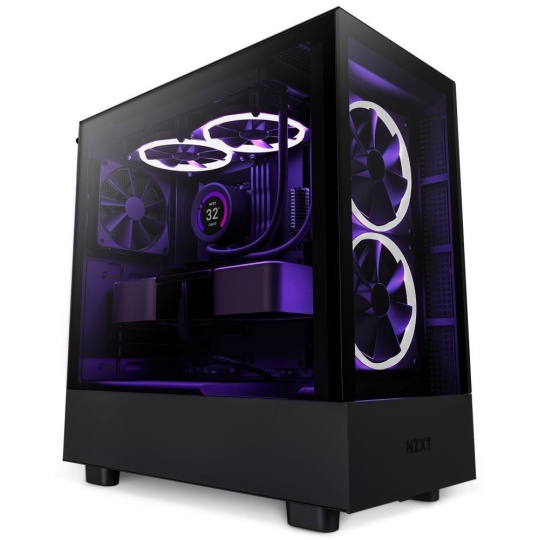 NZXT skříň H5 Elite edition / 3x120 mm (2xRGB) fan / USB 3.0 / USB-C 3.1 / průhledná bočnice i přední panel / černá