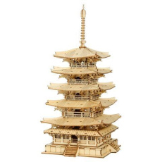 RoboTime dřevěné 3D puzzle Pětipatrová pagoda RoboTime dřevěné 3D puzzle Pětipatrová pagoda
