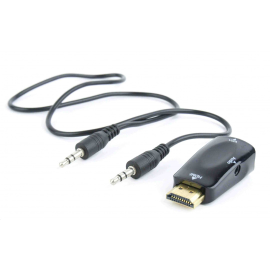 C-TECH adaptér HDMI na VGA + Audio, M/F