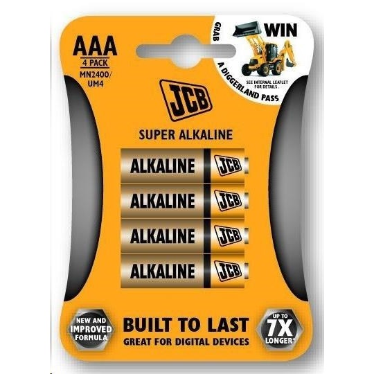 JCB SUPER alkalická baterie LR03, blistr 4 ks