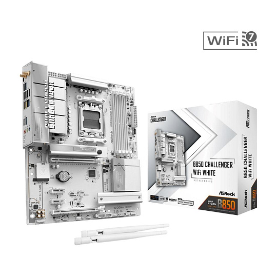 ASRock MB Sc AM5 B850M Challenger WiFi WHITE, AMD B850, 4xDDR5, 1xHDMI, WiFi, mATX ASRock MB Sc AM5 B850M Challenger WiFi WHITE, AMD B850, 4xDDR5, 1xHDMI, WiFi, mATX