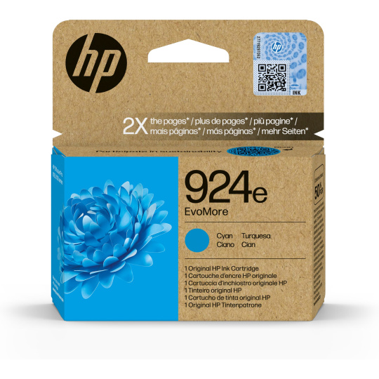 HP 924e EvoMore Cyan Original Ink Cartridge (800 pages)