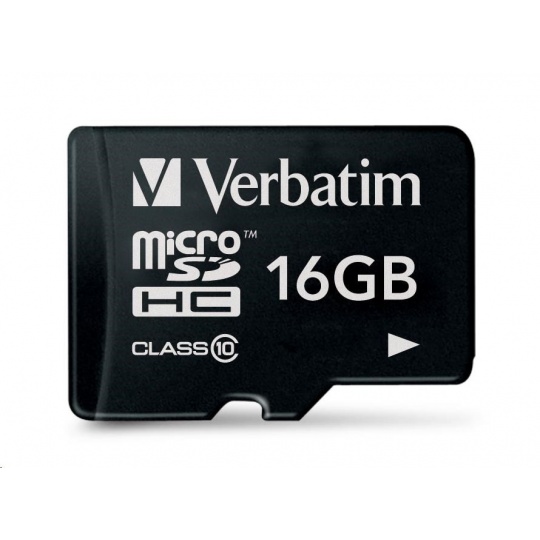 VERBATIM MicroSDHC karta 16GB Class 10 (R:45/W:10 MB/s)