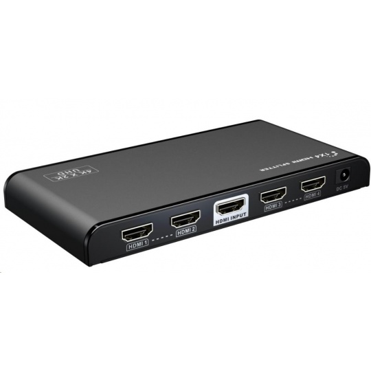 PremiumCord HDMI 2.0 splitter 1-4 porty, 4K x 2K/60Hz, FULL HD, 3D, černý