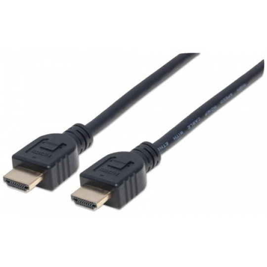 MANHATTAN kabel In-wall CL3 High Speed HDMI s Ethernetem, HEC, ARC, 3D, 4K, stíněný, 10m, Black