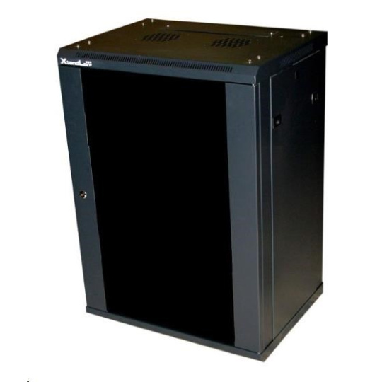 BAZAR - XtendLan 19" nástěnný rozvaděč 12U, šířka 600mm, hloubka 450mm, rozložený, černý - poškozený obal BAZAR - XtendLan 19" nástěnný rozvaděč 12U, šířka 600mm, hloubka 450mm, rozložený, černý - poškozený obal