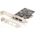 BAZAR - DIGITUS PCI Express Card, Firewire 1394a (2+1 porty) - Rozbaleno (Náhradní krabice)