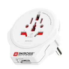 SKROSS cestovní adaptér Europe USB pro cizince v ČR, USB-A, 12W, typ E/F