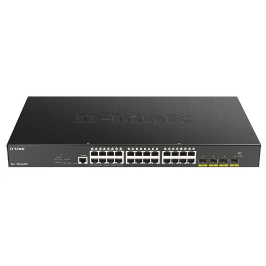 D-Link DGS-1250-28XMP 28-port Gigabit Smart PoE Switch, 24x GbE PoE+, 4x SFP+, PoE 370W