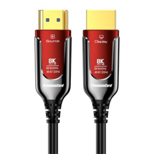 PREMIUMCORD Ultra High Speed HDMI 2.1 optický fiber kabel 8K@60Hz, zlacené 7m PREMIUMCORD Ultra High Speed HDMI 2.1 optický fiber kabel 8K@60Hz, zlacené 7m