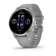 Garmin Venu 2 Plus, nerezová luneta Silver, pouzdro Gray, silikonový řemínek Garmin Venu 2 Plus, nerezová luneta Silver, pouzdro Gray, silikonový řemínek