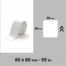 Niimbot štítky RP 60x80mm 95ks Bílé pro B3S Niimbot štítky RP 60x80mm 95ks Bílé pro B3S