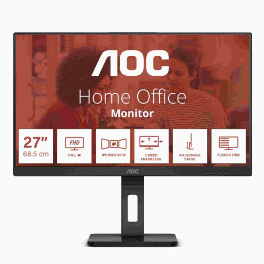 AOC MT IPS LCD WLED 27" 27E3QAF - IPS panel, 1920x1080, D-Sub, HDMI, DP, repro, pivot AOC MT IPS LCD WLED 27" 27E3QAF - IPS panel, 1920x1080, D-Sub, HDMI, DP, repro, pivot