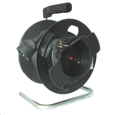 Solight prodlužovací přívod na bubnu, 1 zásuvka, 25m, černý kabel, 3x 1,5mm2 Solight prodlužovací přívod na bubnu, 1 zásuvka, 25m, černý kabel, 3x 1,5mm2