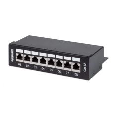 Intellinet Patch panel 8 port Cat6A, stíněný FTP, černý, stolní Intellinet Patch panel 8 port Cat6A, stíněný FTP, černý, stolní
