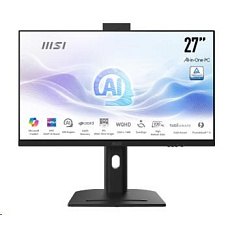 MSI PC AiO Modern AM273QP AI 1UMG-424XEU, Ultra 7 155H, 27" WQHD, Anti-Glare, 16GB, 1TB SSD, N/A, No OS, Black MSI PC AiO Modern AM273QP AI 1UMG-424XEU, Ultra 7 155H, 27" WQHD, Anti-Glare, 16GB, 1TB SSD, N/A, No OS, Black
